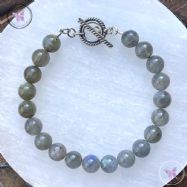Labradorite Healing Bracelet With Silver Toggle Clasp